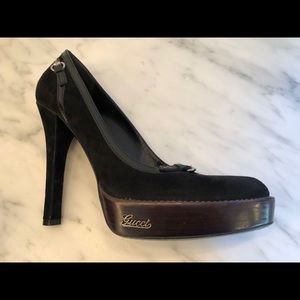 Beautiful blk suede Gucci platform heels